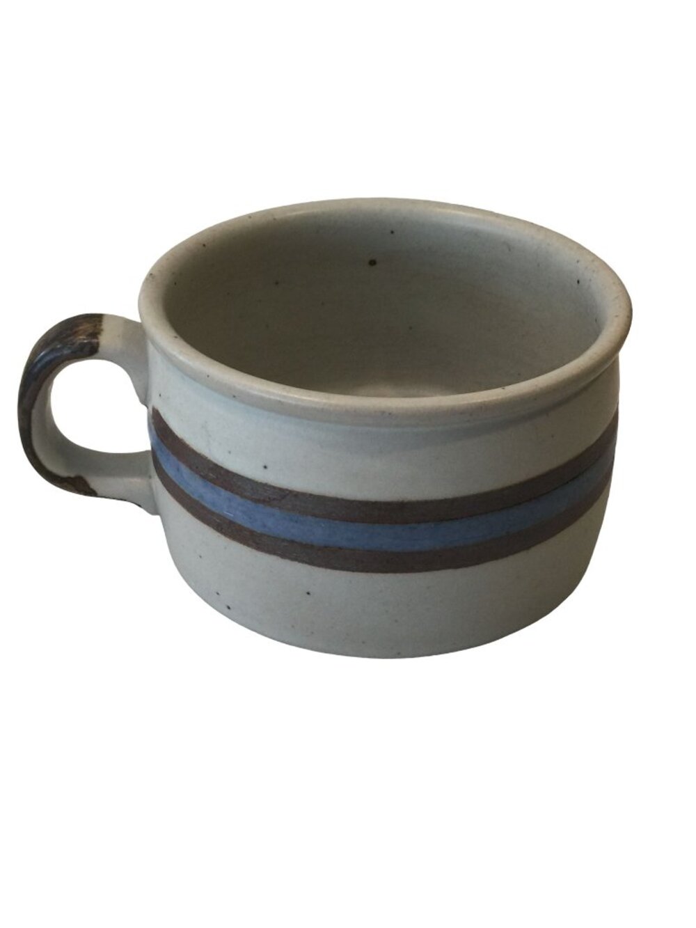 Horizon Otagiri Stoneware Round Soup Mug 4 1/4" Blue and Brown Stripes